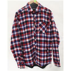 EKUMENIK BLUE/RED/WHITE PLAID FLANNEL BUTTON UP
