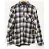 Image 1 : EKUMENIK BLACK/WHITE PLAID FLANNEL BUTTON UP