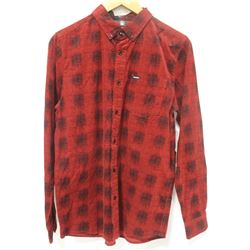 VOLCOM MEN MAXWELL MODERN FIT RED/BLACK PLAID LONG