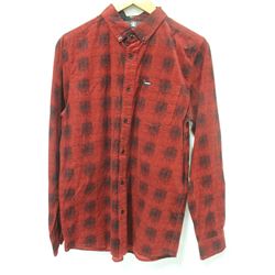 VOLCOM MEN MAXWELL MODERN FIT RED/BLACK PLAID LONG
