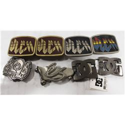BAG OF ASSORTED SKATE BRAND BELT BUCKLES