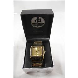 RED DRAGON GOLD TONE WATCH