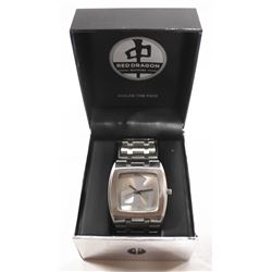 RED DRAGON SILVER TONE WATCH