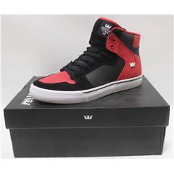 SUPRA VADER BLACK RED/WHITE MENS SHOE SIZE 9.5