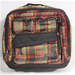 BURTON RED/TAN PLAID DJ BAG