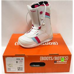 RIDE IDLE W WOMENS WHITE SNOWBOARD BOOTS SIZE 8