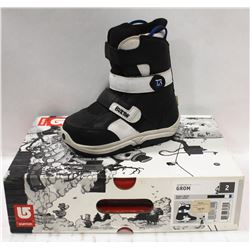 BURTON GROM BLACK/WHITE KIDS SNOWBOARD BOOTS