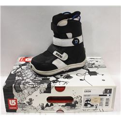 BURTON GROM BLACK/WHITE KIDS SNOWBOARD BOOTS