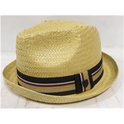 BRIXTON CASTOR TAN FEDORA SIZE MEDIUM
