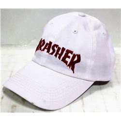 WHITE THRASHER LOGO ADJUSTABLE BALL CAP