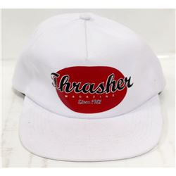 WHITE THRASHER LOGO SNAP BACK BALL CAP