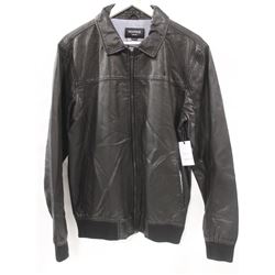 NIXON BLACK PLEATHER ZIP UP MENS JACKET