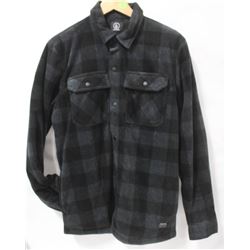 VOLCOM BLACK/GREY POLAR FLEECE MENS BUTTON UP