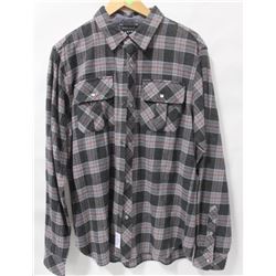 QUIET LIFE GREY/RED PLAID FLANNEL LONG SLEEVE MENS