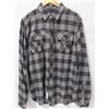 Image 1 : QUIET LIFE GREY/RED PLAID FLANNEL LONG SLEEVE MENS