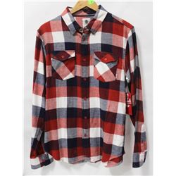 ELEMENT BLUE/RED/WHITE PLAID MENS LONG SLEEVE