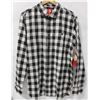 Image 1 : ELEMENT MENS BLACK/WHITE PLAID LONG SLEEVE BUTTON