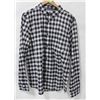 Image 1 : ELEMENT MENS NAVY/WHITE PLAID LONG SLEEVE BUTTON