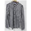 Image 1 : ELEMENT MENS NAVY/WHITE PLAID LONG SLEEVE BUTTON