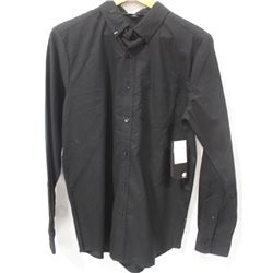 ELEMENT MENS BLACK LONG SLEEVE BUTTON UP SHIRT