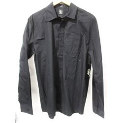 ELEMENT MENS BLACK LONG SLEEVE BUTTON UP SHIRT
