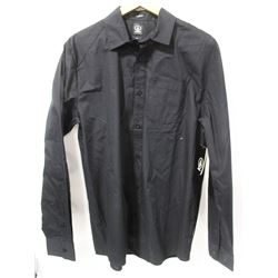 ELEMENT MENS BLACK LONG SLEEVE BUTTON UP SHIRT