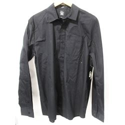 ELEMENT MENS BLACK LONG SLEEVE BUTTON UP SHIRT