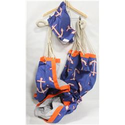 LAYBACK HAMMOCK - BLUE/ORANGE ANCHORS WITH CARRY