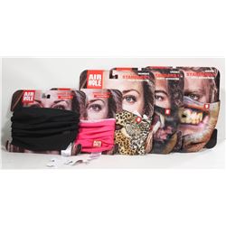 LOT OF 5 ASSORTED AIR HOLE FACE COVERS