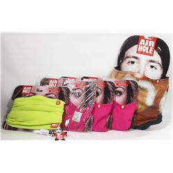 LOT OF 5 ASSORTED AIR HOLE FACE COVERS