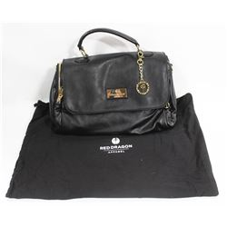 RED DRAGON WOMENS DESIGNER BLACK LEATHER