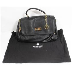 RED DRAGON WOMENS DESIGNER BLACK LEATHER