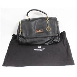 RED DRAGON WOMENS DESIGNER BLACK LEATHER