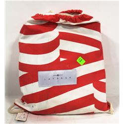 LAYBACK CANVAS HAMMOCK - RED STRIPE PATTERN