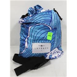 LAYBACK NYLON HAMMOCK - BLUE WAVE PATTERN