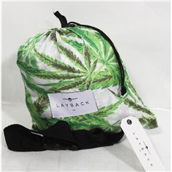 LAYBACK NYLON HAMMOCK - GREEN LEAF PATTERN