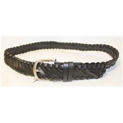 NIXON BLACK WOVEN LEATHER BELT
