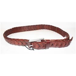 NIXON BROWN WOVEN LEATHER BELT