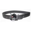 Image 1 : INDY BLACK LEATHER BELT WITH BUCKLE