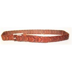 NIXON BROWN LEATHER WOVEN BELT