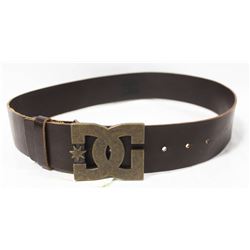DC BROWN LEATHER WOMENS BELT WITH BUCKLE