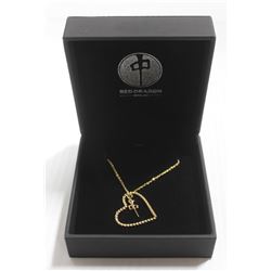 RED DRAGON WOMENS HEART LOGO GOLD TONED NECKLACE