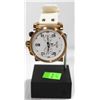 Image 1 : OBSERVER WHITE/GOLD TONE RUBBER BAND WATCH