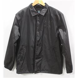 FOURSTAR MENS BLACK SHERPA BUTTON UP JACKET