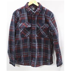 VOLCOM BLUE/BURGUNDY PLAID BOWER FLEECE MENS
