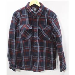 VOLCOM BLUE/BURGUNDY PLAID BOWER FLEECE MENS
