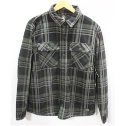 VOLCOM GREEN/GREY/BLACK PLAID BOWER FLEECE MENS