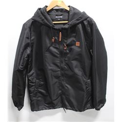 EKUMENIK MENS BLACK POLYESTER ZIP UP JACKET WITH