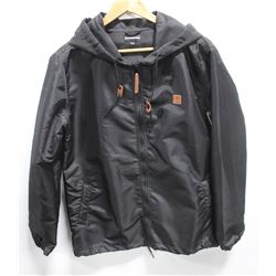 EKUMENIK MENS BLACK POLYESTER ZIP UP JACKET WITH