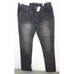 LIFETIME MENS BLACK DISTRESSED DENIM JEANS